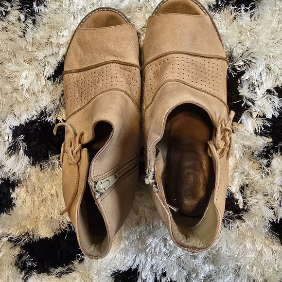 Leather Open Toe Booties - Picture 6 of 8